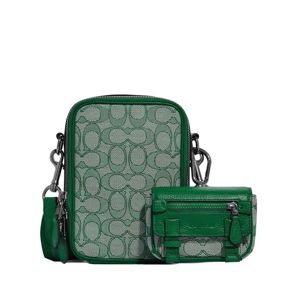 Coach Micro Track Key Fob In Signature Jacquard - Picture 3 of 4